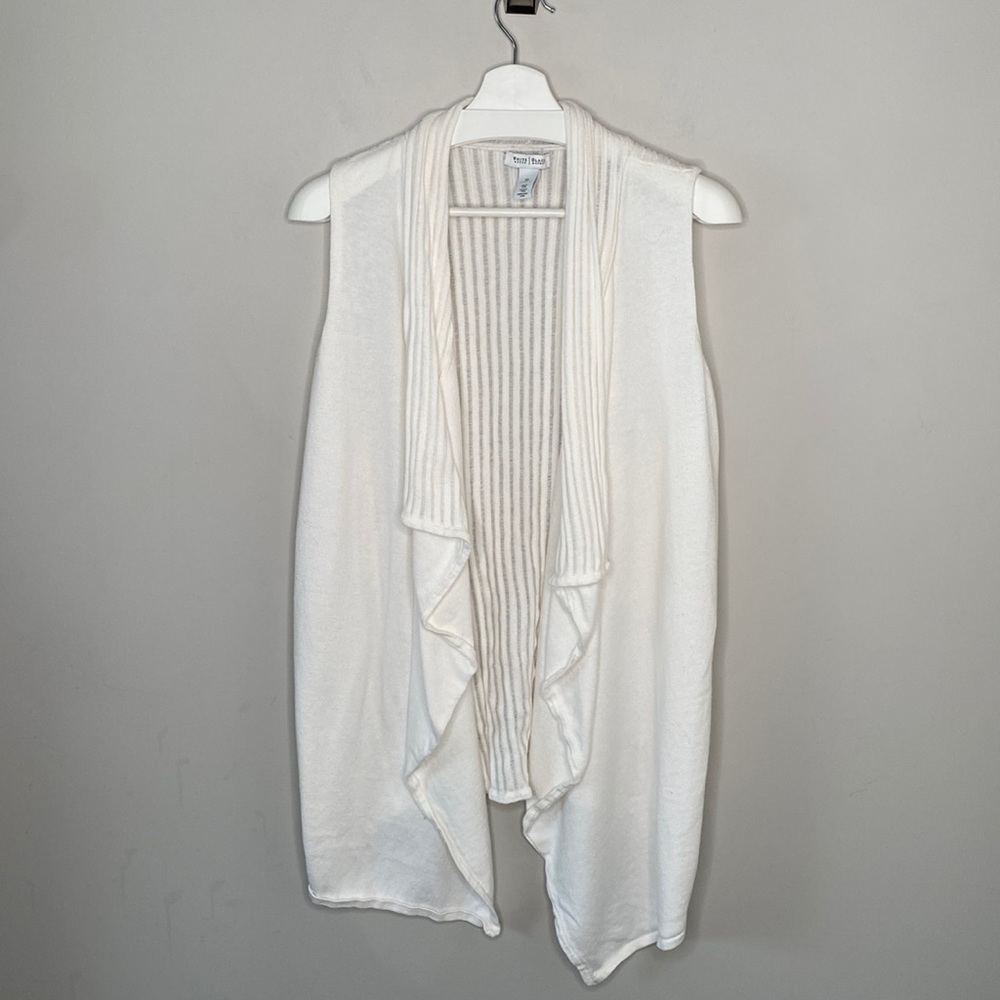 White House Black Market Knit Waterfall Collar Vest Cardigan